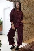 The Scamp Leopard Demi Bloom Pant Bordeaux